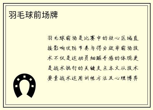 羽毛球前场牌