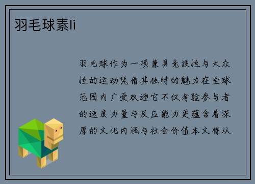 羽毛球素li